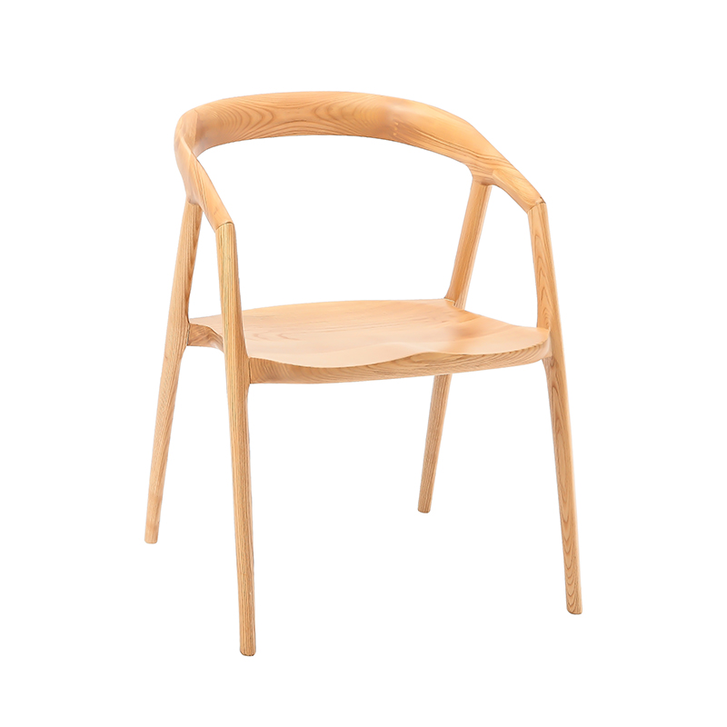 Silla de Madera con Asiento Curvado para Ajuste de Cadera