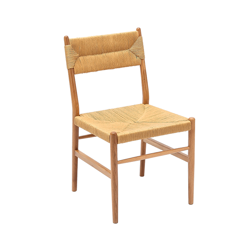 Silla de Madera Estilo Tribal con Cuerda Tejida
