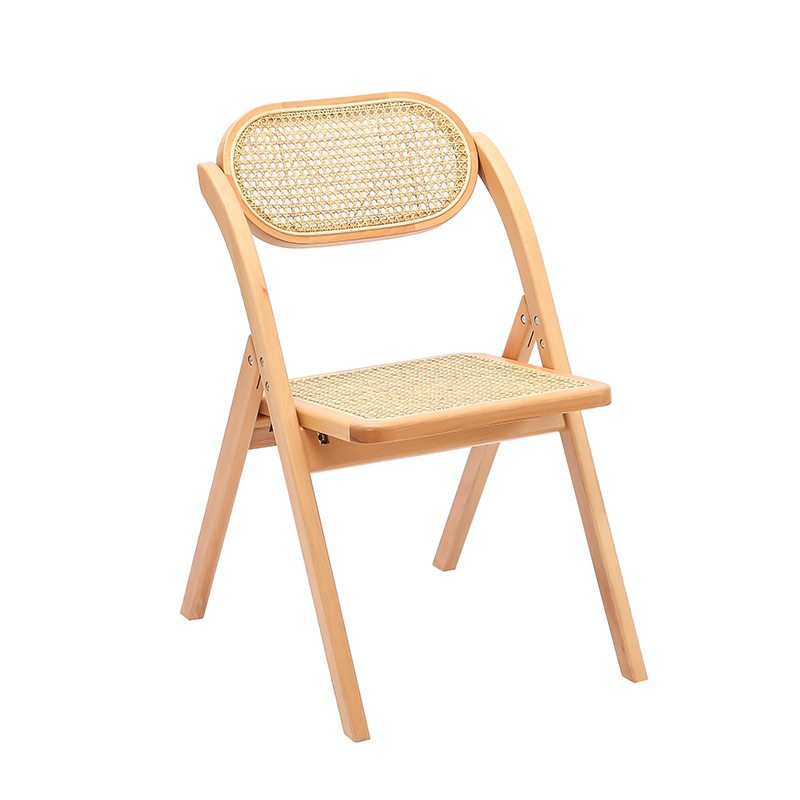 Silla de Madera Plegable con Superficie de Contacto de Ratán