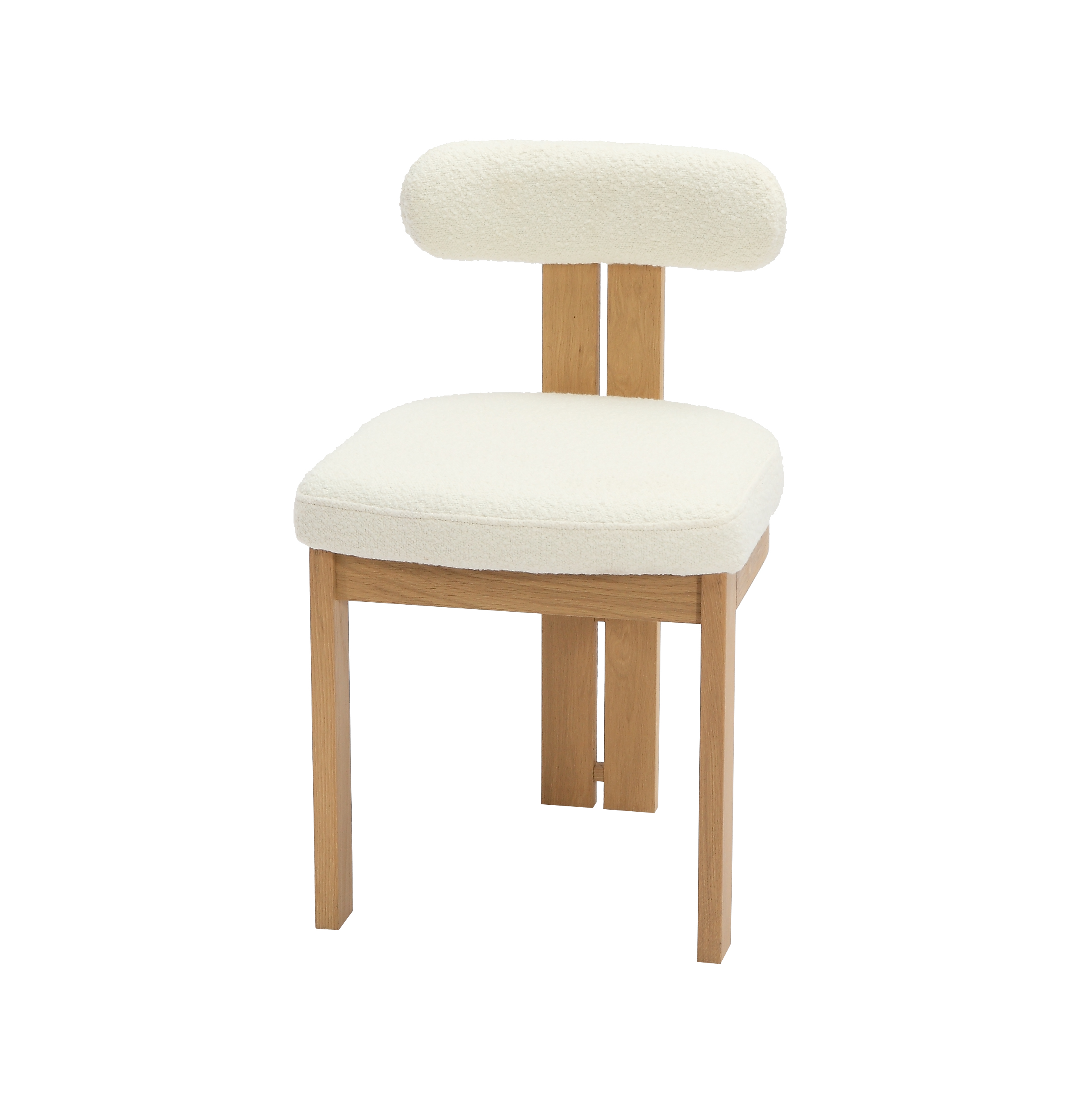 Silla de Comedor Tapizada con Respaldo Curvado y Cojín de Tres Patas